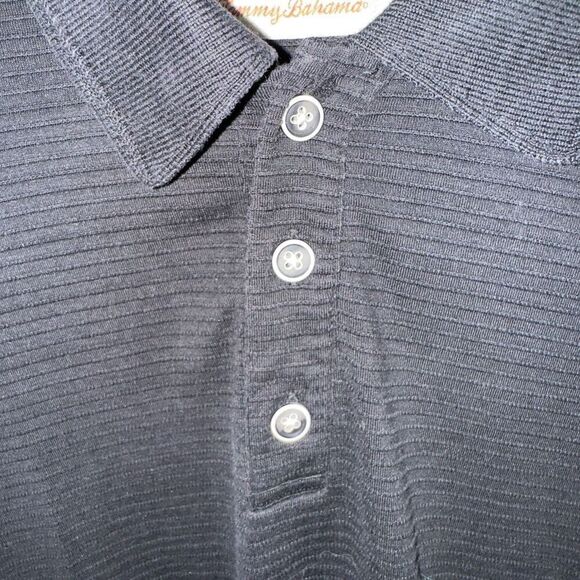 Tommy Bahama Black Knit Silk Polo Shirt Size M - Picture 4 of 9